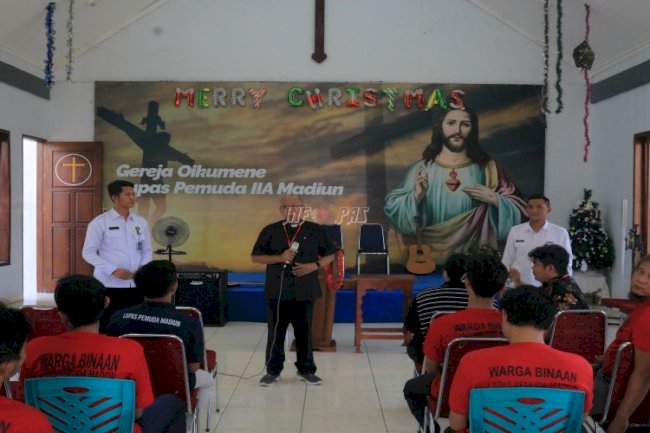 Lapas Pemuda Madiun Bersama Gereja Katolik Paroki Santo Cornelius dan Mater Dei Kota Madiun Gelar Pembinaan Rohani Warga Binaan