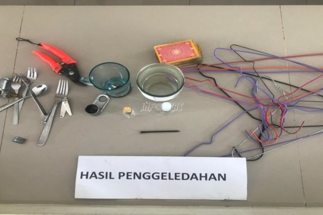  Lapas Nirbaya Perketat Pengawasan, Gelar Razia Bersama Polsek Nusakambangan