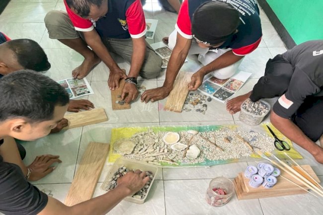 Asah Kreativitas, Warga Binaan Lapas Wahai Belajar Autodidak Kerajinan Pebble Art