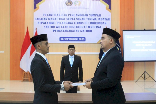Transformasi Pemasyarakatan Maluku, Kakanwil Lantik 18 Pejabat Manajerial