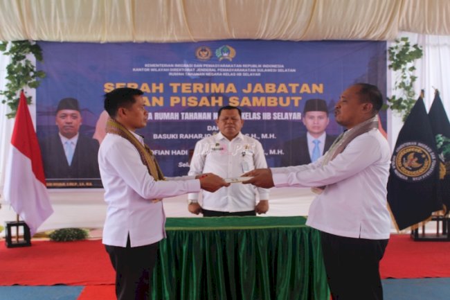 Kanwil Ditjenpas Sulsel Hadiri Sertijab Karutan Selayar, Tekankan Inovasi dan Sinergi Pembinaan