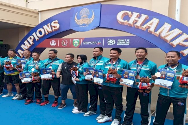 Petugas Bapas Purwokerto Juara III Bulutangkis Beregu Putra di PORNAS KORPRI, Palembang