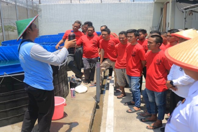 Lapas Pemuda Madiun bersama Dinas Ketahanan Pangan dan Pertanian Kota Madiun Bekali Warga Binaan dengan Pelatihan Budidaya Ikan Sistem Bioflok 