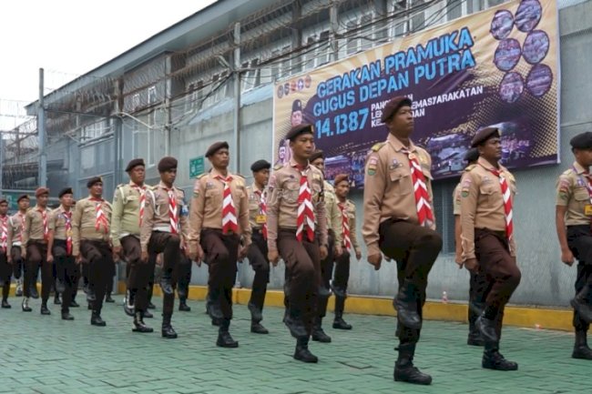 Lapas Medan Gelar Latihan Bersama Pramuka Gudep 14.1387 dengan Kwarran Helvetia
