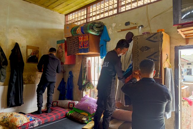 Rutan Rantau Gelar Penggeledahan dan Tes Urine, Pastikan Lingkungan Bebas Narkoba