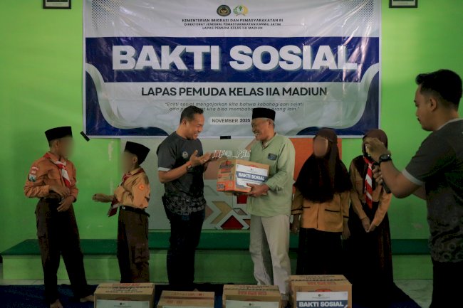 Lapas Pemuda Madiun Tebar Kepedulian, Gelar Bakti Sosial ke Panti Asuhan Islamiyah