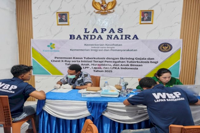 Dukung Cek Kesehatan Gratis, Lapas Bandanaira Gelar Skrining TBC bagi Puluhan Warga Binaan