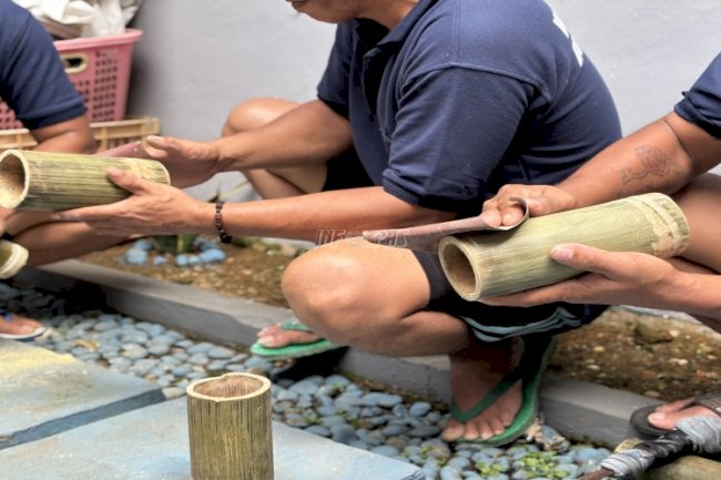Warga Binaan Rutan Tanjung Manfaatkan Bambu untuk Produksi Asbak