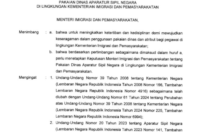 Keputusan Menteri Imigrasi dan Pemasyarakatan RI No. M.IP-23.OT.02.01 Tahun 2025