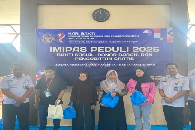 Lapas Narkotika Karang Intan Wujudkan Semangat ‘IMIPAS Peduli’ lewat Baksos Peduli Sesama