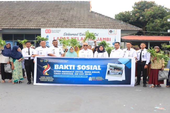 Sambut Hari Bakti Kemenimipas, Lapas Jambi Gelar Sejumlah Aksi Sosial