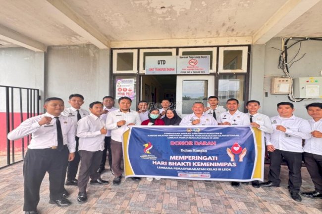 Semangat Hari Bakti Kemenimipas, Lapas Leok Donorkan Darah untuk Sesama