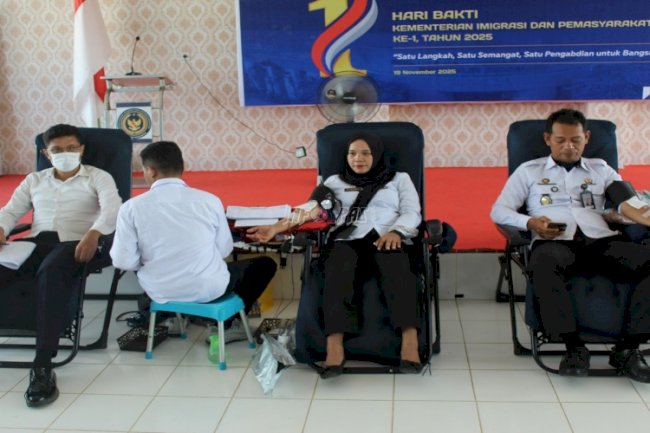 Kanwil Ditjenpas Sultra Gelar Kegiatan Donor Darah dan Pemeriksaan Kesehatan Petugas 