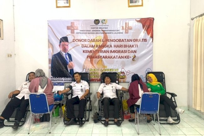 Lapas Perempuan Pangkalpinang Ikut Sukseskan Donor Darah Hari Bakti Kemenimipas