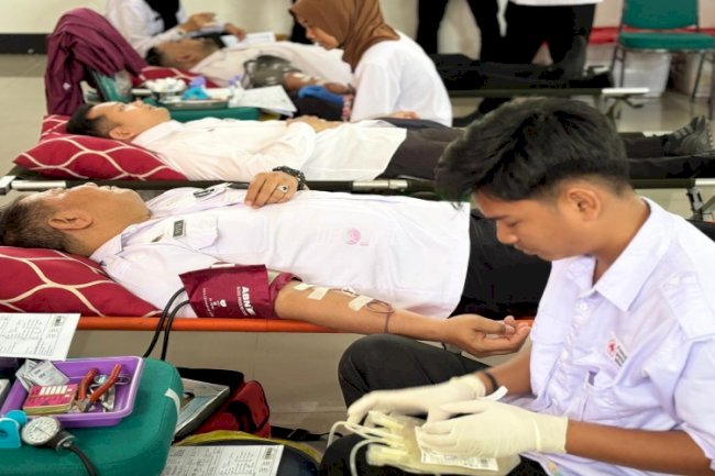 Semarak Hari Bakti Kemenimipas, Kanwil Ditjenpas Kalteng Gelar Kegiatan Donor Darah 