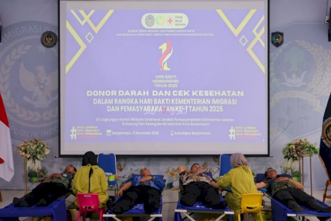 Hari Bakti Kemenimipas, Kanwil Ditjenpas Kalsel Gelar Donor Darah dan Pemeriksaan Kesehatan