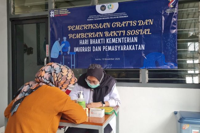 Sambut HUT Kemenimipas, Rutan Kebumen Hadirkan Layanan Kesehatan Gratis bagi Keluarga Warga Binaan