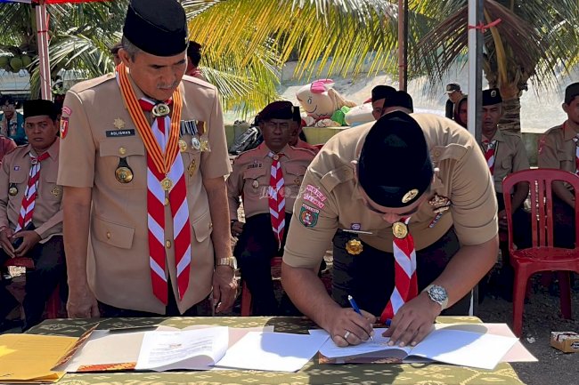 Lapas Dharmasraya dan Kwarcab Teken Kerja Sama Pembinaan Kepramukaan
