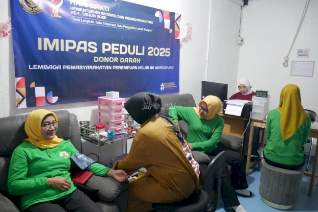 Hari Bakti Kemenimipas, Lapas Perempuan Martapura Gelar Donor Darah dan Pengobatan Gratis
