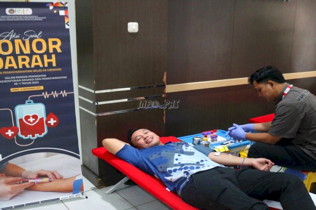 Semarak Hari Bakti Kemenimipas, Lapas Cibinong Tegaskan Nilai Kemanusiaan lewat Aksi Donor Darah