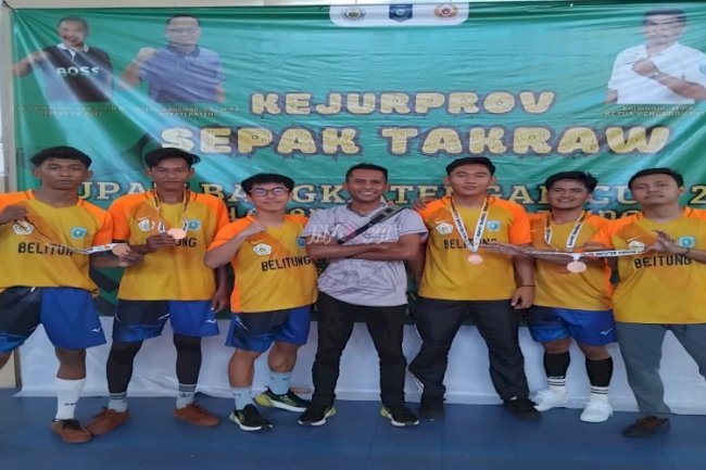 Tim Sepak Takraw Besutan Petugas Lapas Tanjungpandan Raih Perunggu dalam Ajang Piala Bupati Bangka Tengah