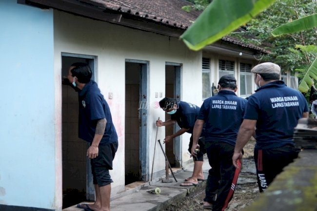 Perbaiki Toilet TK Kumara Jaya, Lapas Tabanan Wujudkan Imipas Peduli