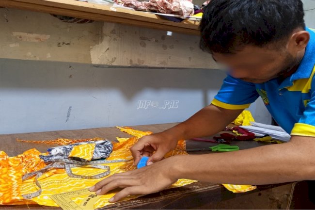 Tas Sasirangan Lapas Kotabaru Tampil Berkualitas lewat Ketelitian Proses Pola dan Penjahitan 