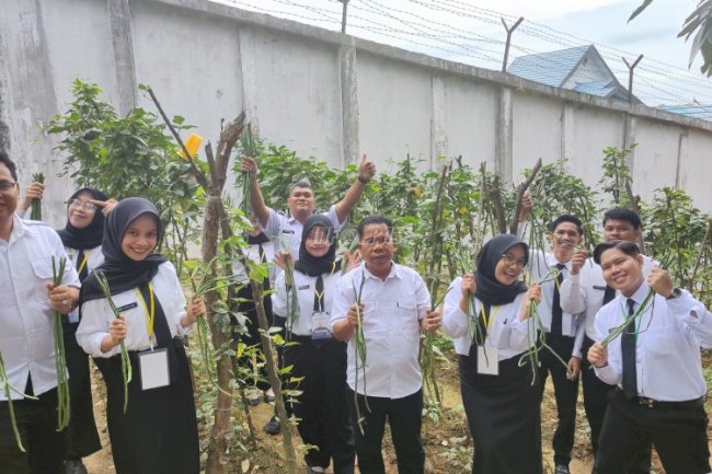 Panen 30 Kg Kacang Panjang, Komitmen Lapas Kotabaru Dukung Ketahanan Pangan