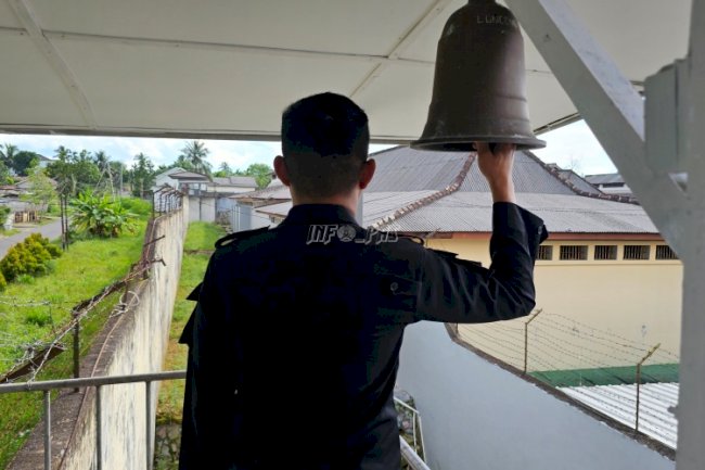 Dari Pos Menara Atas, Petugas Jaga Lapas Pangkalpinang Tetap Siaga