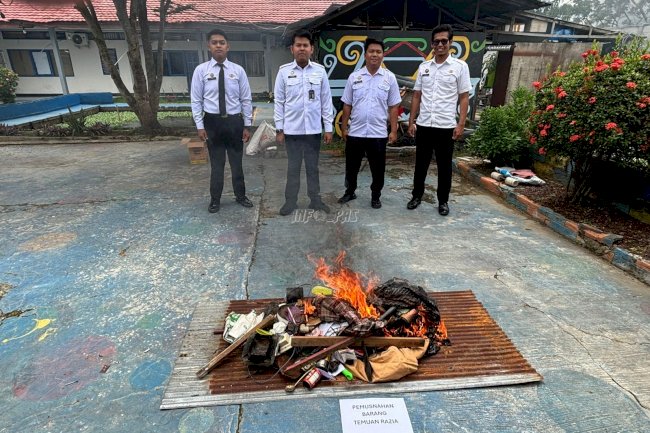 Komitmen Berantas Halinar, Rutan Marabahan Musnahkan Barang Terlarang