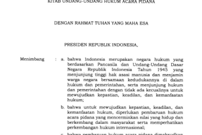 Undang-Undang RI No. 20 Tahun 2025 tentang Kitab Undang-Undang Hukum Acara Pidana 