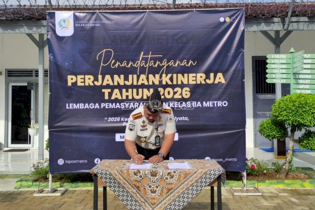 Lapas Metro Teken Perjanjian Kinerja 2026, Satukan Komitmen Jajaran