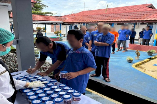 Gandeng Polres dan BNNK, Rutan Marabahan Gelar Tes Urine Petugas dan Warga Binaan