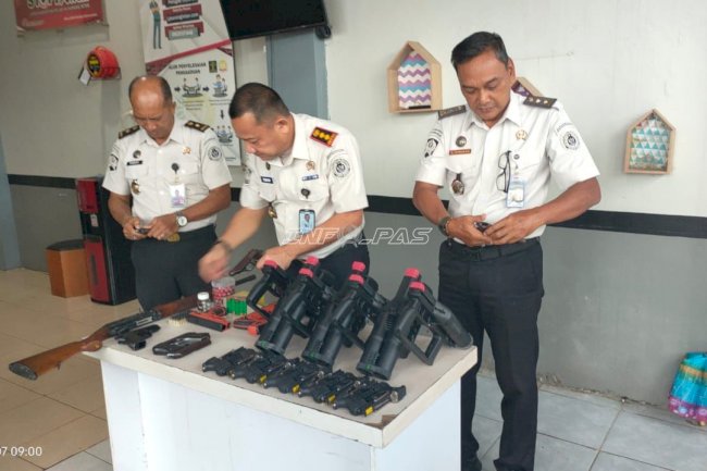 Pastikan Kesiapan Pengamanan, Lapas Narkotika Karang Intan Rawat Senjata Api
