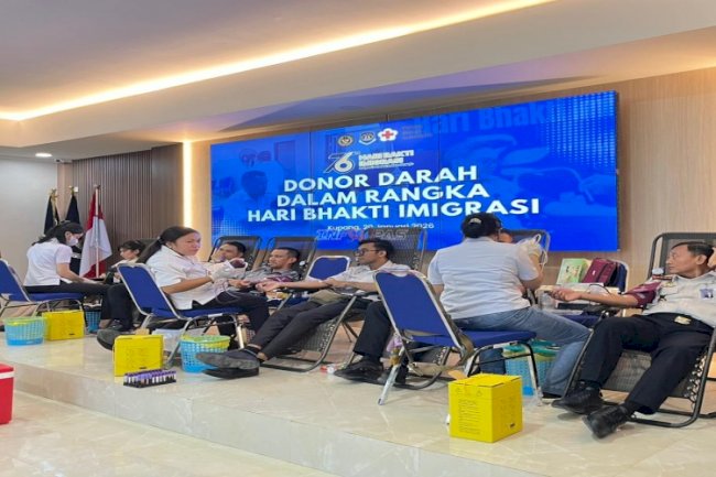 Wujud Sinergi, Jajaran Pemasyarakatan NTT Ikuti Donor Darah Hari Bakti Imigrasi 
