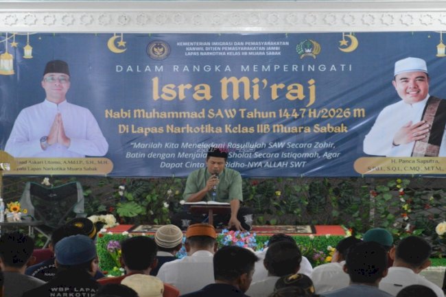 Peringati Isra Mikraj, Lapas Narkotika Muara Sabak Gelar Tausiah 