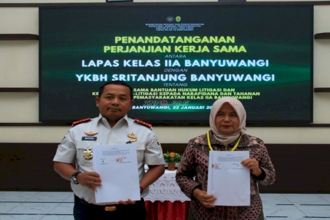 Perkuat Layanan Hukum, Lapas Banyuwangi Teken PKS dengan YKBH Sritanjung
