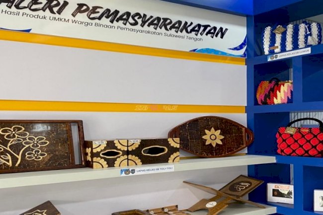 Tas dan Peci Na’ Oko Karya Warga Binaan Lapas Luwuk Dipamerkan di Galeri Pemasyarakatan Sulteng