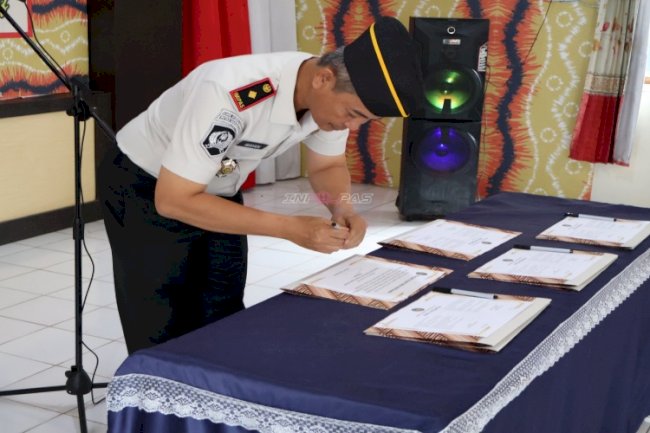 Wujudkan Pemasyarakatan Bersih dan Akuntabel, Rutan Marabahan Teken Pakta Integritas dan Komitmen Bersama