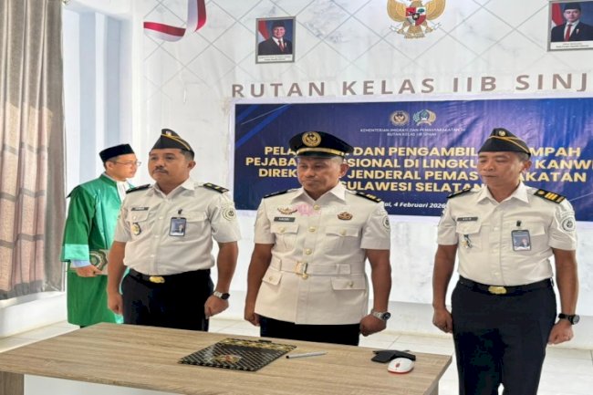 Perkuat Akuntabilitas Keuangan, Kakanwil Ditjenpas Sulsel Lantik Analis APBN Ahli Muda Rutan Sinjai