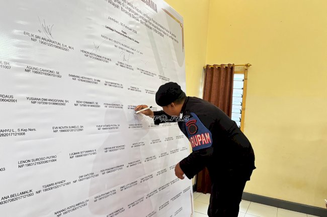 Wujudkan Zona Integritas, Lapas Jember Tanda Tangani Komitmen Bersama Tahun 2026