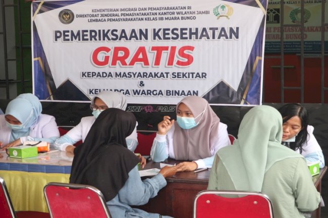 Lapas Muara Bungo Laksanakan Cek Kesehatan Gratis bagi Masyarakat dan Keluarga Warga Binaan