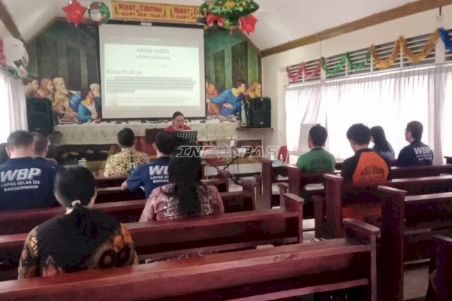 Ibadah Perjanjian Baru, Warga Binaan Kristiani Lapas Banjarmasin Perdalam Makna Kasih Tuhan