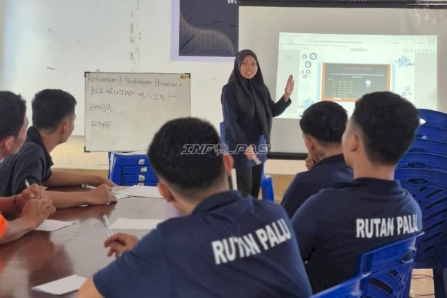 Belajar Sandi Angka, Warga Binaan Rutan Palu Latih Fokus dan Kerja Sama