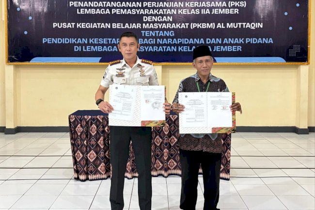 Tingkatkan Kualitas Pendidikan Warga Binaan, Lapas Jember & PKMB Al-Muttaqin Teken PKS