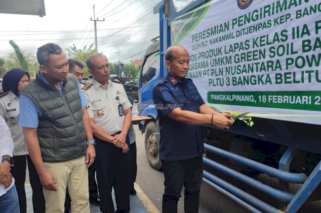 Inovasi FABA, Lapas Pangkalpinang Kirim Perdana 6 Ton Kompos