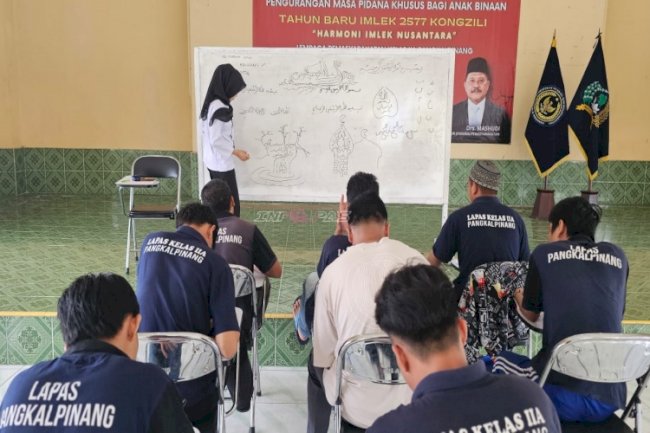  Ramadan Bermakna, Warga Binaan Lapas Pangkalpinang Belajar Kaligrafi di PKBM