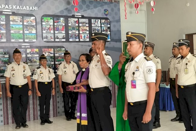 Perkuat Organisasi, Lapas Kalabahi Lantik Dua Pejabat Manajerial