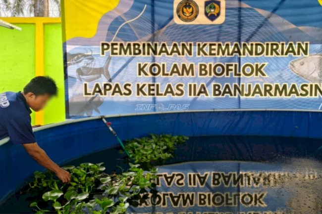 Asah Skill Perikanan, Warga Binaan Lapas Banjarmasin Budidayakan Gurami Bioflok