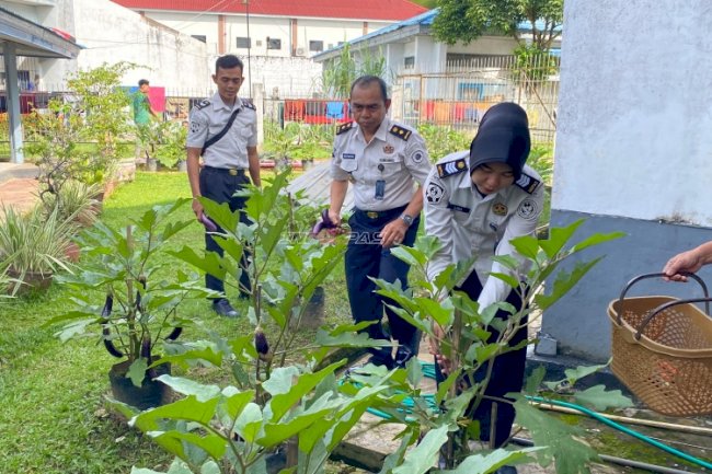 Program Pembinaan Berbuah Hasil, Rutan Barabai Panen Terong dan Buncis
